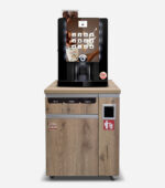 Dolce Caffe - Automat vending Rhea Cino BL Grande – cafea boabe, ciocolată, lapte, ceai – cu mobilier mare pentru magazine de cartier